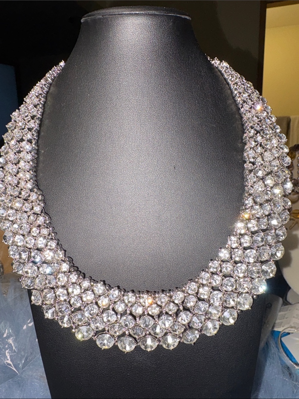 Crystal Statement Collar Necklace - Clear